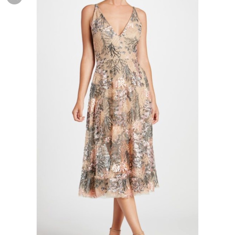 Dress the Population Floral Midi Dress